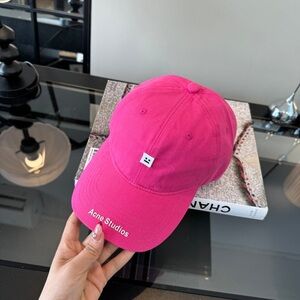 💖 Acne Studios Pink Square Logo Dad Hat Cap